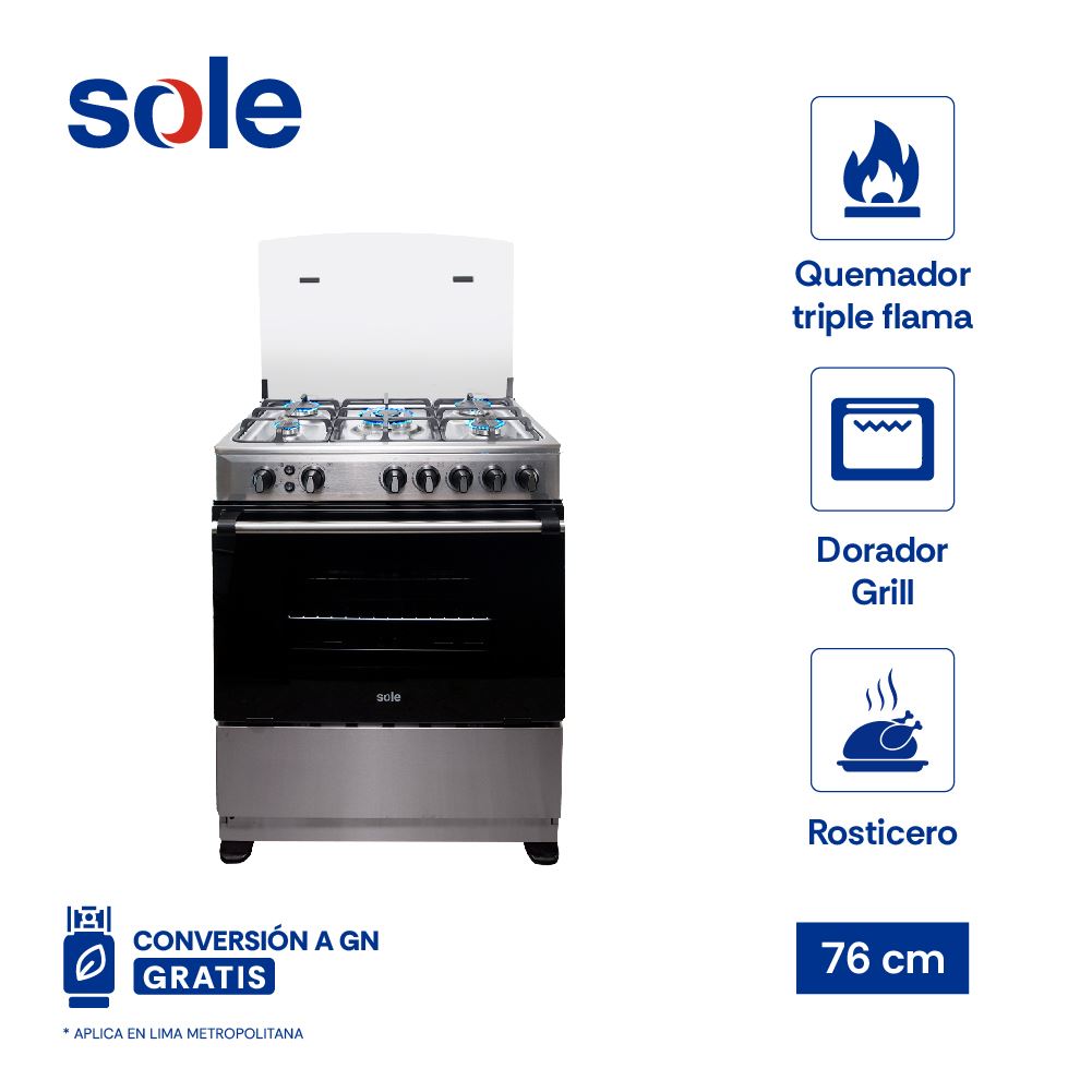 Cocina De Pie Sole Dubai Glp/Gn 76 Cm